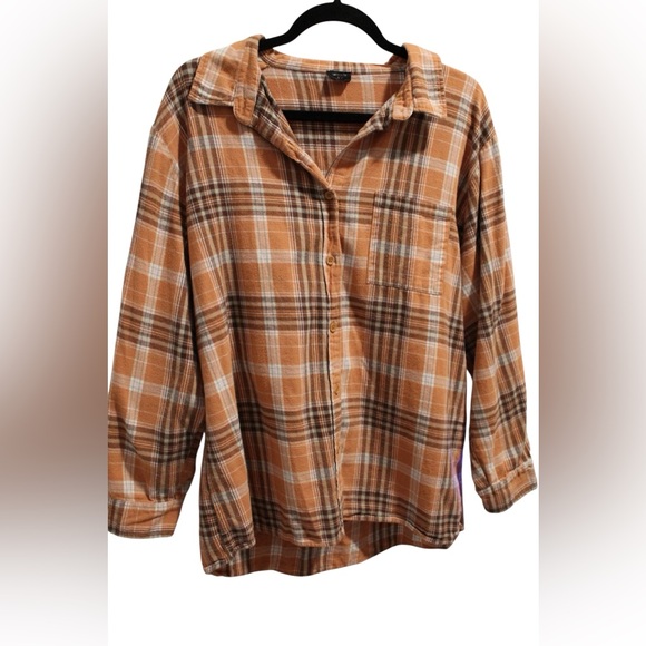 Cotton On Orange Plaid Women's Top - Picture 5 of 8